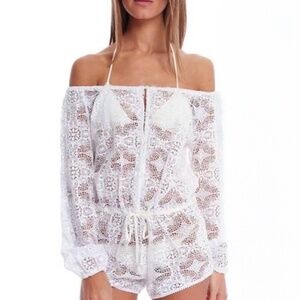 Loveshackfancy Jumpsuits  White Vintage Crochet Romper / size 2